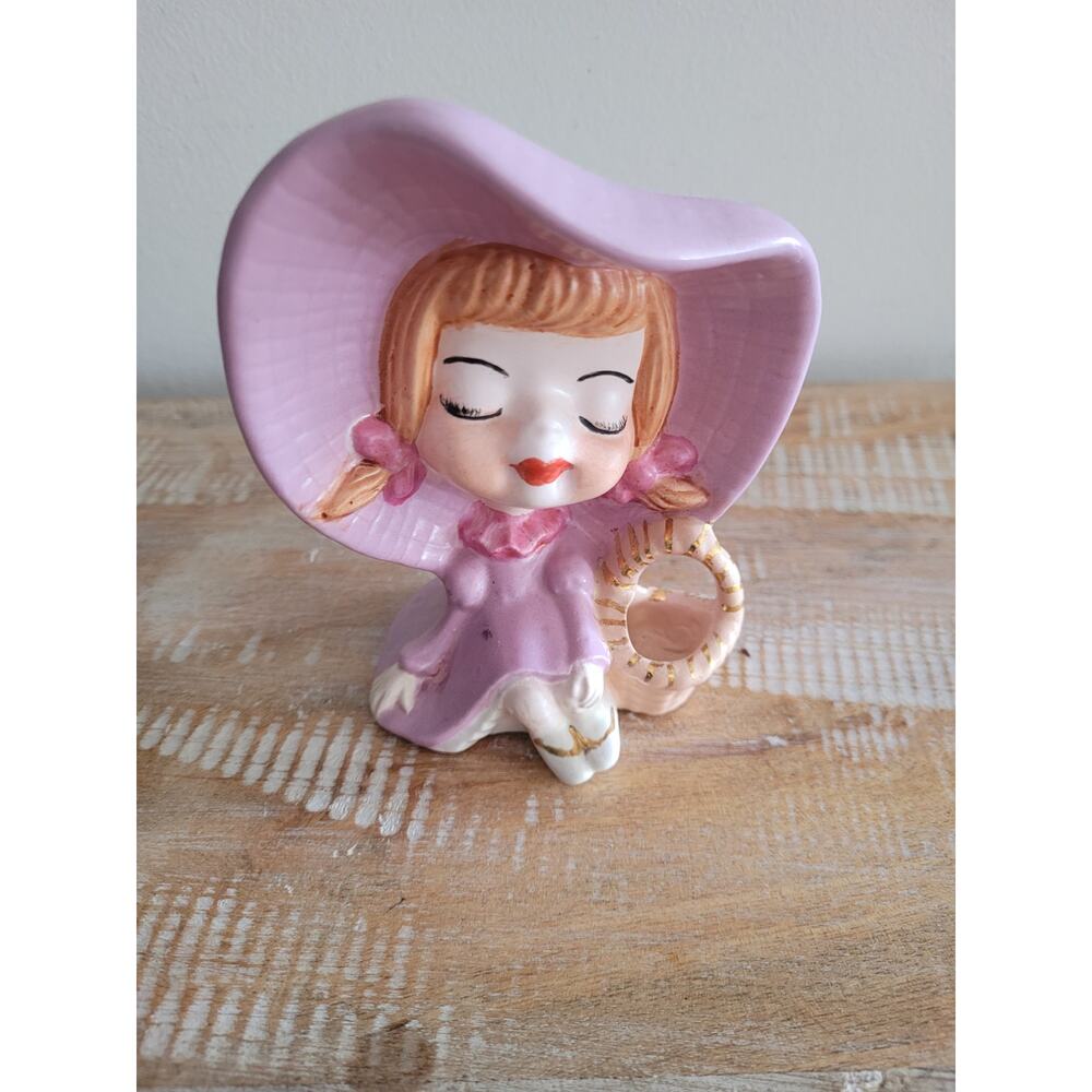 Vintage Ceramic Little Girl Vase